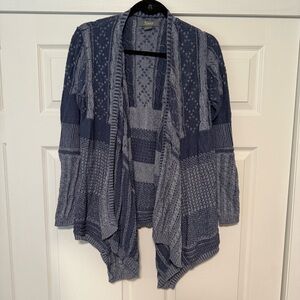 Natural Reflections Blue Cardigan Sweater Large